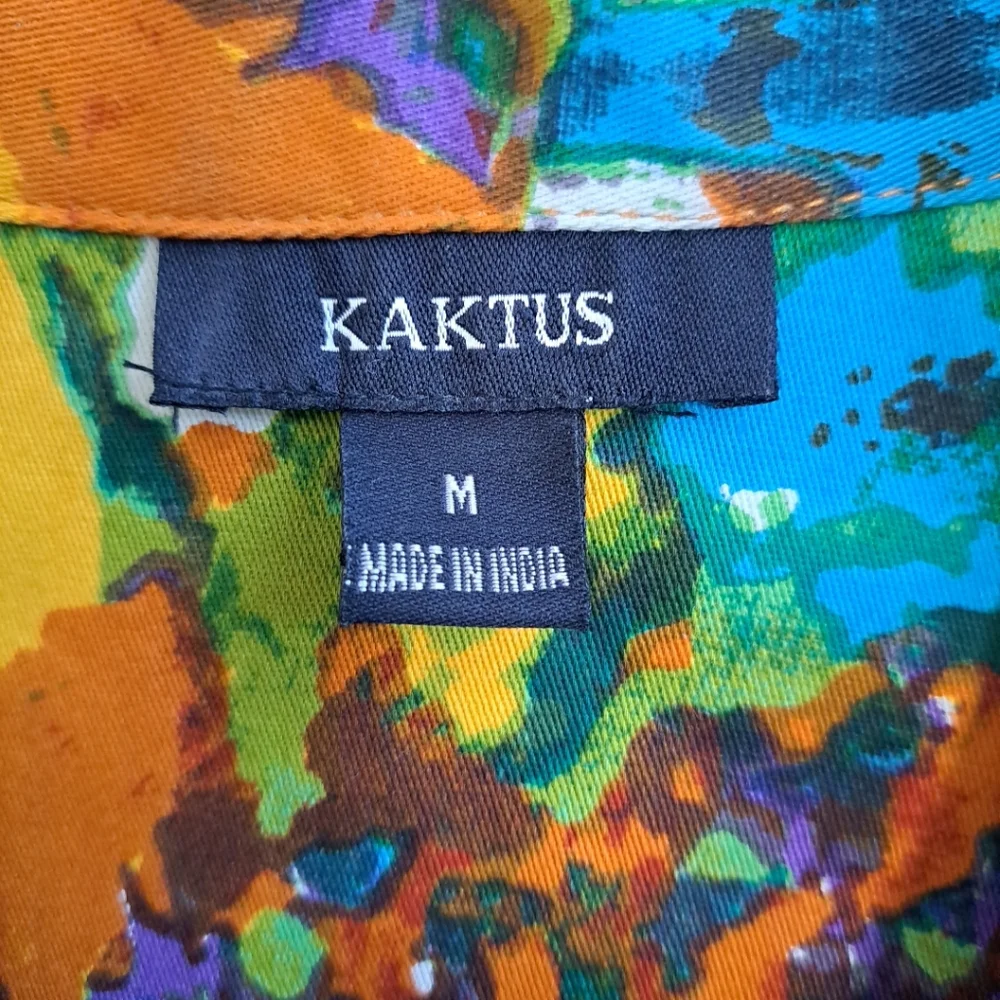 Vintage Women’s Kaktus Art To Wear Cotton Soft Denim Multicolored Jacket Size M - Picture 8 of 14